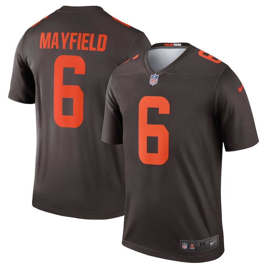 Men Cleveland Browns #6 Baker Mayfield Nike Brown Alternate Legend NFL Jersey